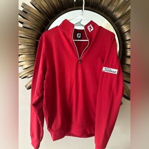 Red FootJoy Titleist zip up golf jacket